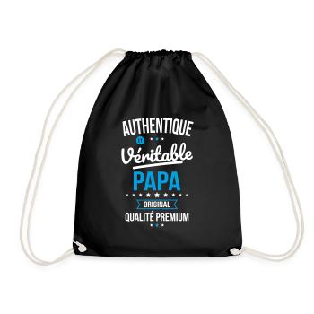Authentique et véritable Papa - Fête des Pères - Sac de sport léger - noir - Devant
