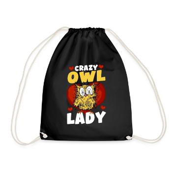 Ornithologist Love Birds Owl Lady Nocturnal Enthus - Turnbeutel - Schwarz - Vorne