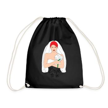 bride to be red 2 - Drawstring Bag - black - Front
