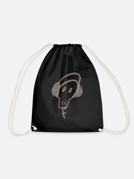 Totenkopf-Musik - Turnbeutel - Schwarz