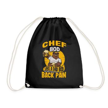 Chef Bod Like A Dad Bod Kitchen Cook Funny - Drawstring Bag - black - Front