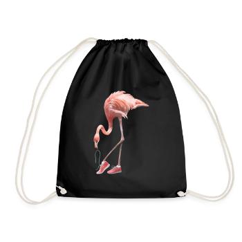 Flamingo und rosa Schuhe - Turnbeutel - Schwarz - Vorne