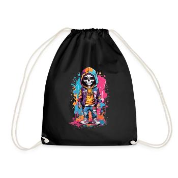 Skater Skull : Skater Style absolut cool - Turnbeutel - Schwarz - Vorne