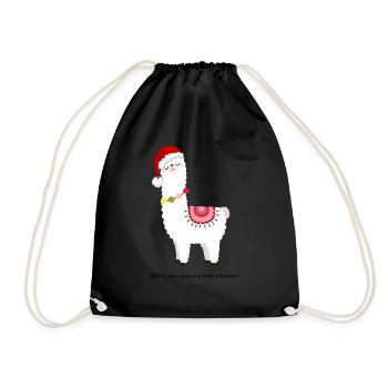 lama christmas - Sac de sport léger - noir - Devant