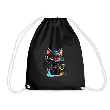 Black Kitty - Drawstring Bag - black - Front