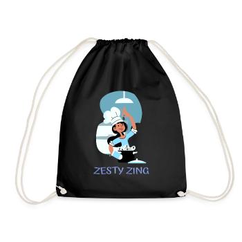 Chef Cook Kitchen Culinary Retro Bake Restaurant - Drawstring Bag - black - Front