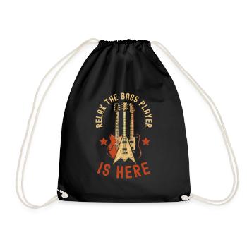 Relax the bass player is here - Drawstring Bag - black - Front