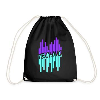 Techno Liebe Zitat Spruch Musik Party Feiern Logo - Turnbeutel - Schwarz - Vorne