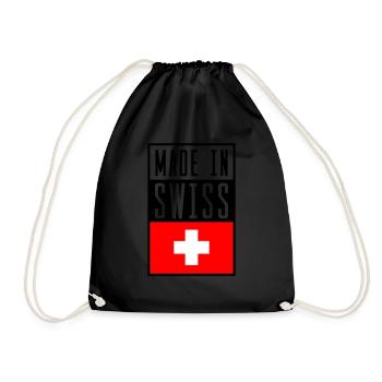 swiss made in - Turnbeutel - Schwarz - Vorne