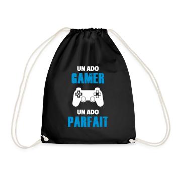ado gamer / ado parfait / adolescent / enfants - Sac de sport léger - noir - Devant