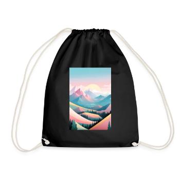 Panorama de montagnes aux couleurs délicates - Horizont Berge - Sac de sport léger - noir - Devant