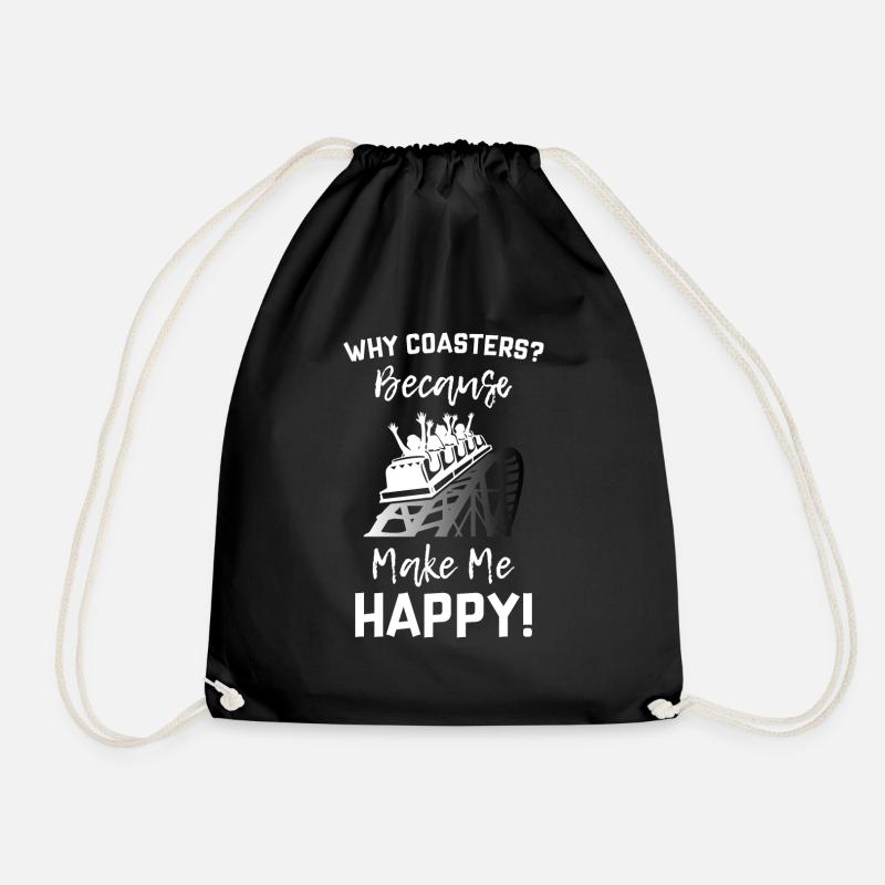 Roller Coaster Make Me Happy - Turnbeutel - Schwarz