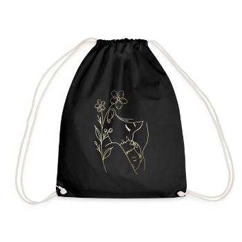 maman t’aime maman Fleurs Femmes Saint Valentin - Sac de sport léger - noir - Devant