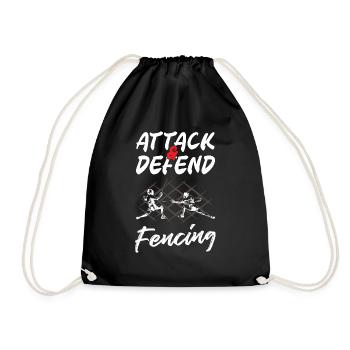 Attack And Defend Fencing - Turnbeutel - Schwarz - Vorne