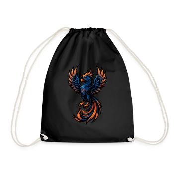 Phoenix – Feurige Wiedergeburt | Urbanes Zodiac-Maskottchen - Turnbeutel - Schwarz - Vorne