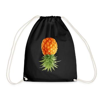 Ananas steht Kopf - Turnbeutel - Schwarz - Vorne