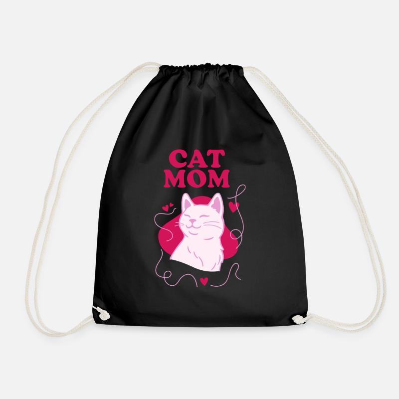 Cat Mom Pink - Turnbeutel - Schwarz
