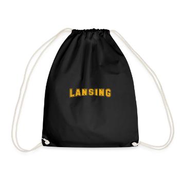 Lansing, Michigan, MI, Athletic, États-Unis - Sac de sport léger - noir - Devant