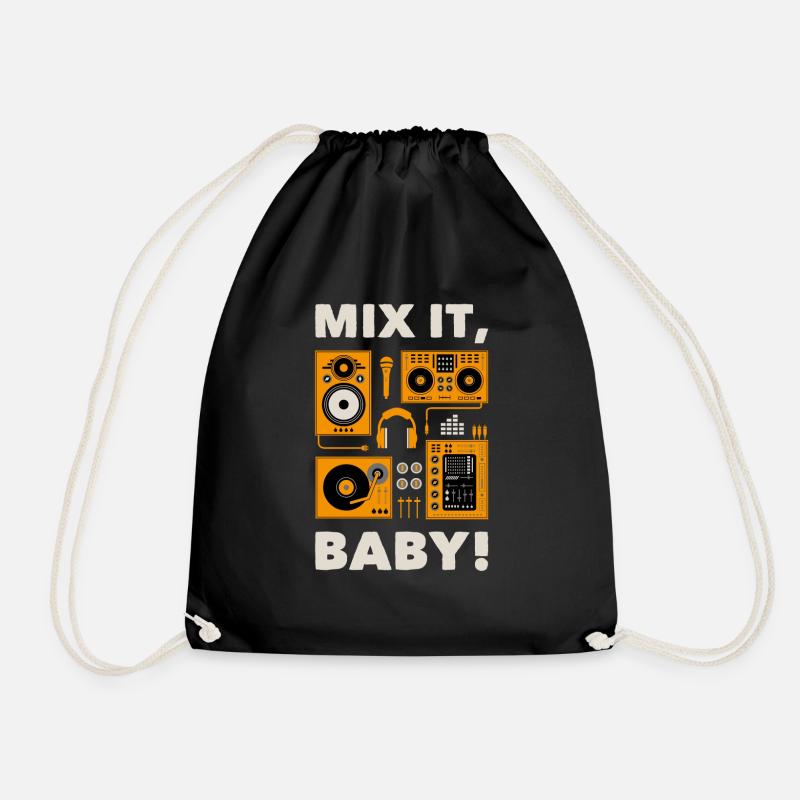 MIX IT - lustiges DJ SHIRT Geschenk - Turnbeutel - Schwarz