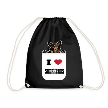Dog Dogs Dog lovers Dog owners - Drawstring Bag - black - Front