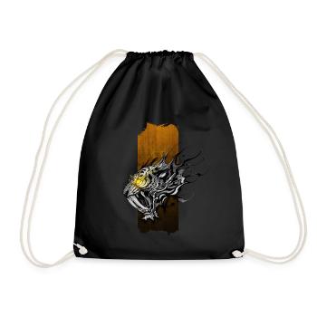 Rugissement de l’enfer : Tigre à dents de sabre avec Y lumineux - Sac de sport léger - noir - Devant