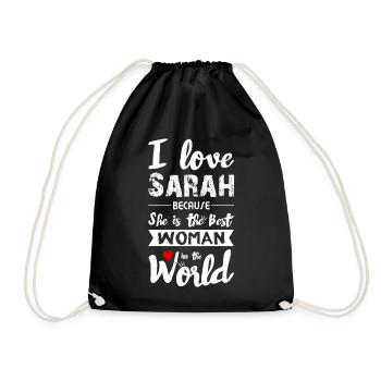 I Love Sarah - Best Woman - Drawstring Bag - black - Front