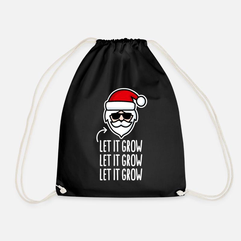 Lassen Sie es wachsen Weihnachtsmann Bart Hipster Weihnachten - Turnbeutel - Schwarz