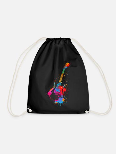 Gitarre Splash Bunt E-Gitarrist Musik Band - Turnbeutel - Schwarz