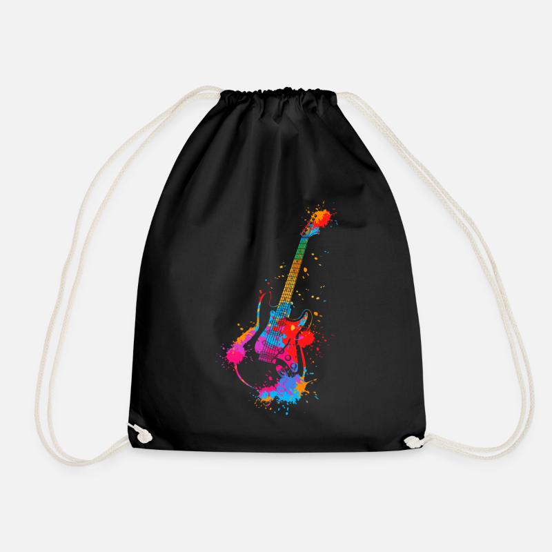 Gitarre Splash Bunt E-Gitarrist Musik Band - Turnbeutel - Schwarz