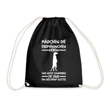 Erdmännchen - Turnbeutel - Schwarz - Vorne