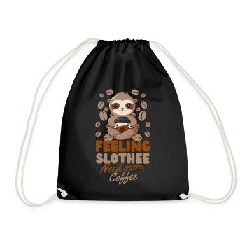 Sloth Coffee Cafe Sloth needs coffee - Drawstring Bag - black - Front