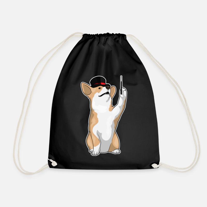 Corgi Zauberer Zauberstab - Turnbeutel - Schwarz
