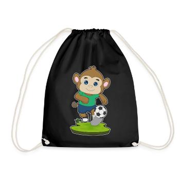 Joueur de football singe Soccer - Sac de sport léger - noir - Devant