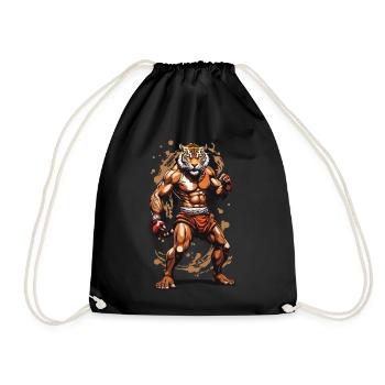 Arts martiaux tigre kickboxeur kickboxing design - Sac de sport léger - noir - Devant