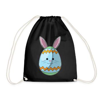 Easter Egg Easter Bunny Ears - Drawstring Bag - black - Front