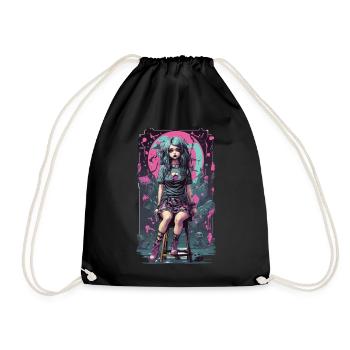 Gothique e-girl Anime Esthétique Dark Magic - Sac de sport léger - noir - Devant