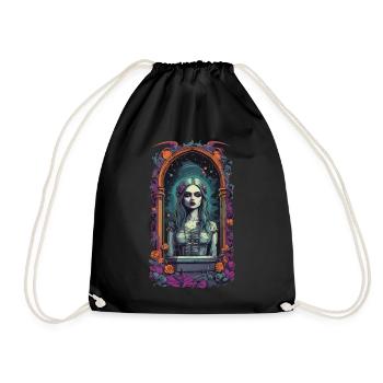 Gothic Bride Aesthetic Occult Retro Design - Drawstring Bag - black - Front
