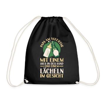 Papa Bier Vater Vatertag - Turnbeutel - Schwarz - Vorne