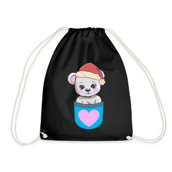 Enfant Enfants Père Noël Père Noël Teddy - Sac de sport léger - noir - Devant