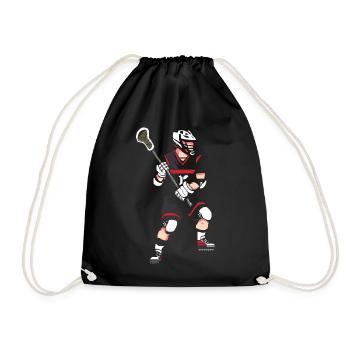Lacrosse Spieler Pixel - Turnbeutel - Schwarz - Vorne