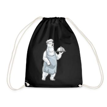 Eisbär Koch Servierglocke Kochen - Turnbeutel - Schwarz - Vorne