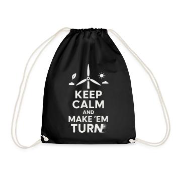 Stay calm and make them turn around - Drawstring Bag - black - Front