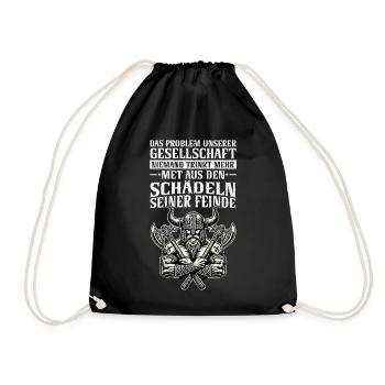 Wikinger Nordische Mythologie Götter - Turnbeutel - Schwarz - Vorne