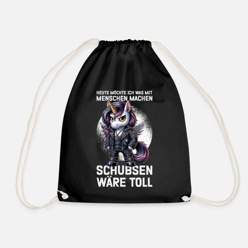 Heute Möchte Ich Was Mit Menschen Machen Schubsen - Turnbeutel - Schwarz