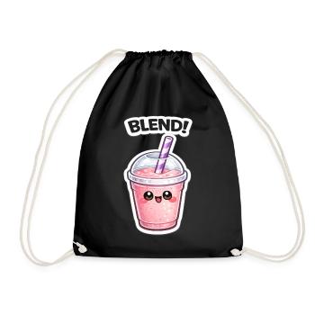 Kawaii Smoothie Mug BLEND - Drawstring Bag - black - Front