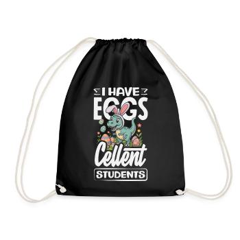 Joyeuse Pâques, douce chasse aux œufs du lapin, œufs de Pâques - Sac de sport léger - noir - Devant