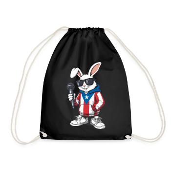 Bunny with Puerto Rico Hoodie Music - Sac de sport léger - noir - Devant