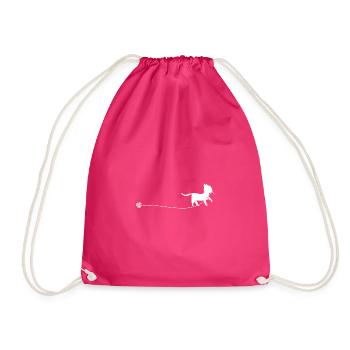 Cat thread wool kitten - Drawstring Bag - fuchsia - Front