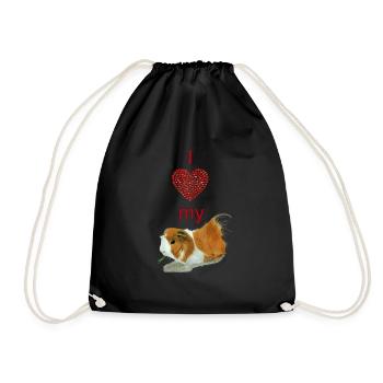 I love my guinea pig - Drawstring Bag - black - Front