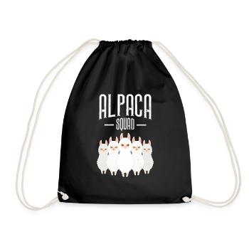 Alpaca Squad - Turnbeutel - Schwarz - Vorne